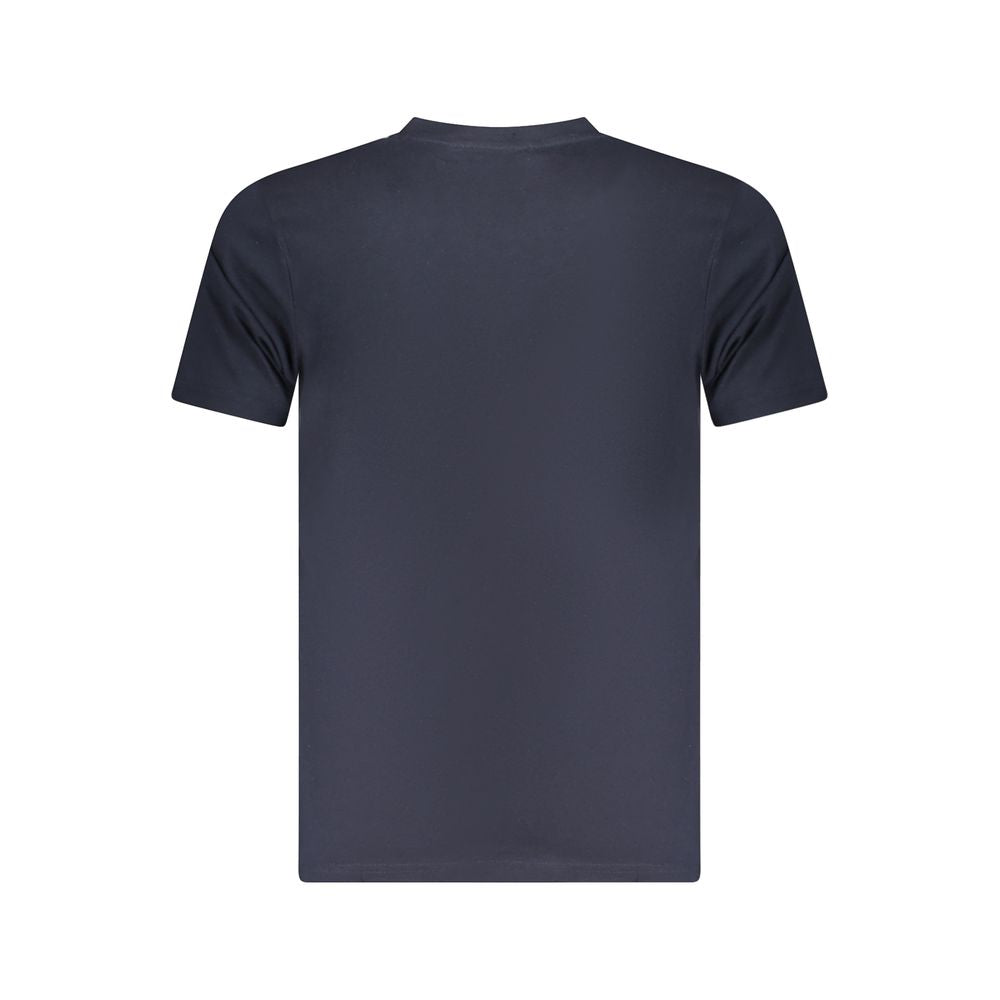 Cavalli Class Blue Cotton Men T-Shirt, rear view showcasing soft cotton fabric and luxurious Italian design.