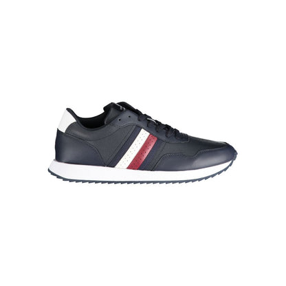 Tommy Hilfiger Blue Polyester Sneaker with contrast details and laces