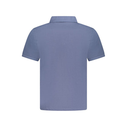 North Sails Blue Cotton Men Polo Shirt back view, 100% cotton, short sleeves with logo and button placket, stylish and comfortable.