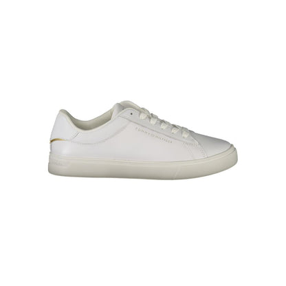 Tommy Hilfiger White Polyethylene Women Sneaker with classic design and contrasting details for casual sophistication.