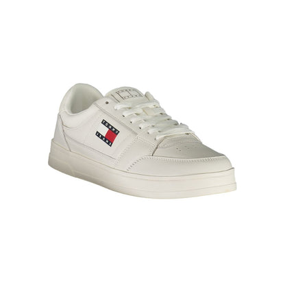 Tommy Hilfiger White Leather Men Sneaker with logo and sleek design