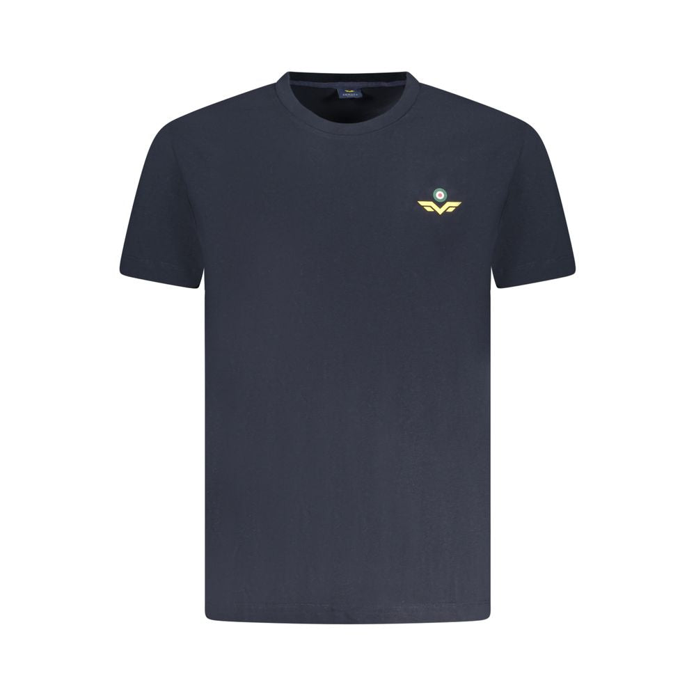 Armata Di Mare Blue Cotton Men T-Shirt with short sleeves and a distinctive logo, perfect for casual outings.