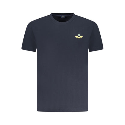 Armata Di Mare Blue Cotton Men T-Shirt with short sleeves and a distinctive logo, perfect for casual outings.