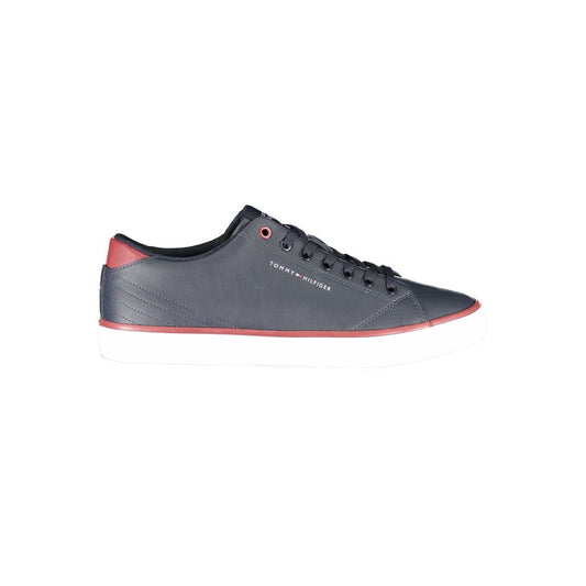 Tommy Hilfiger Blue Polyester Sneaker with laces and contrast details, ideal for sports.