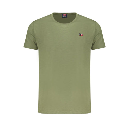 Norway 1963 Green Cotton T-Shirt with short sleeves and crew neck featuring a logo application
