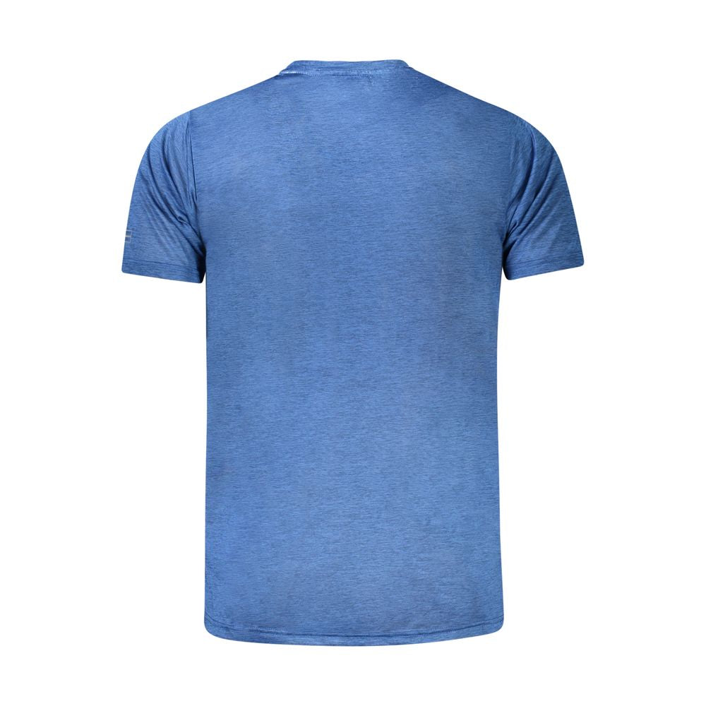 Back view of Norway 1963 Blue Polyester T-Shirt showing short sleeve and crew neck design in breathable recycled fabric.