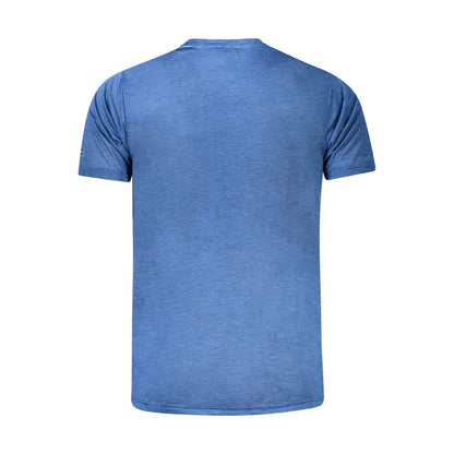 Back view of Norway 1963 Blue Polyester T-Shirt showing short sleeve and crew neck design in breathable recycled fabric.