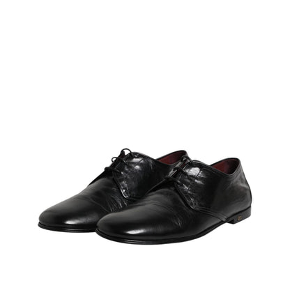 Dolce & Gabbana Black Leather Lace Up Derby Dress Formal Shoes