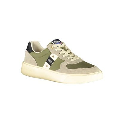 Blauer Green Leather Men Sneaker featuring bold accents, logo, and durable materials for style and comfort.