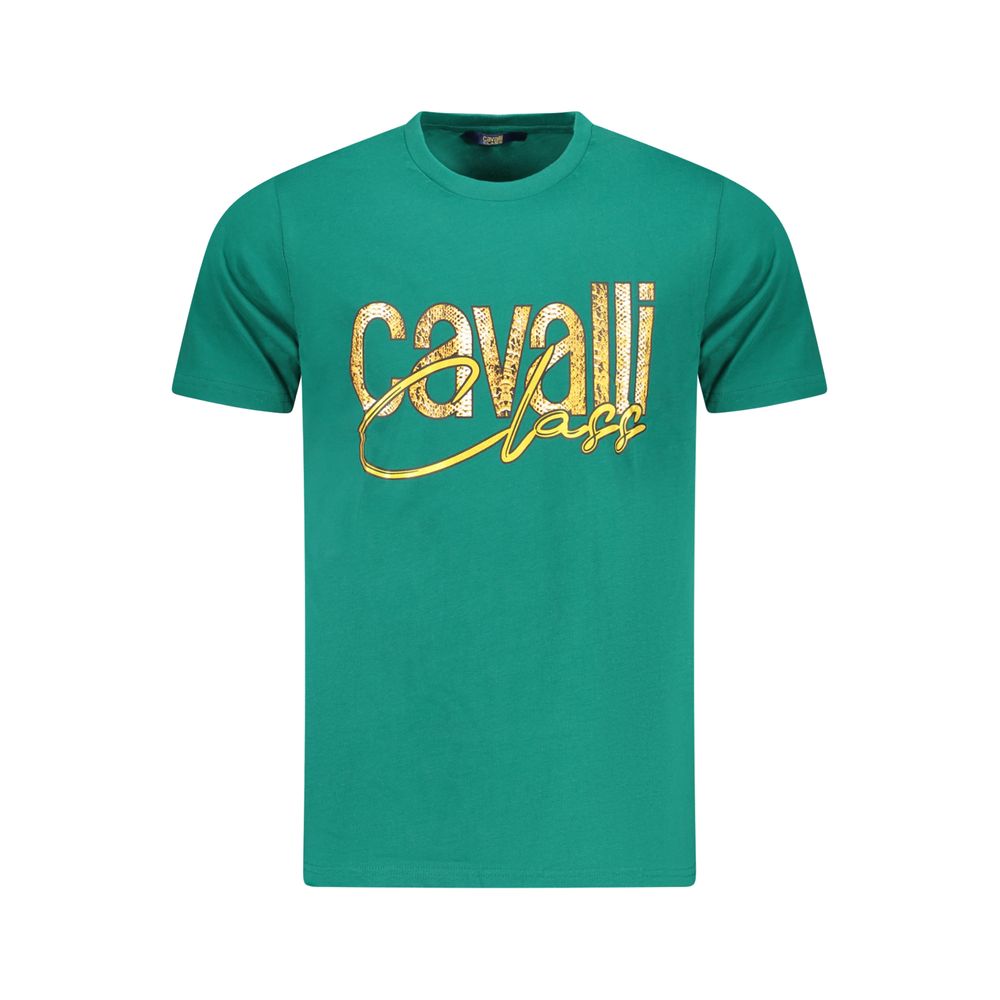 Cavalli Class Green Cotton T-Shirt