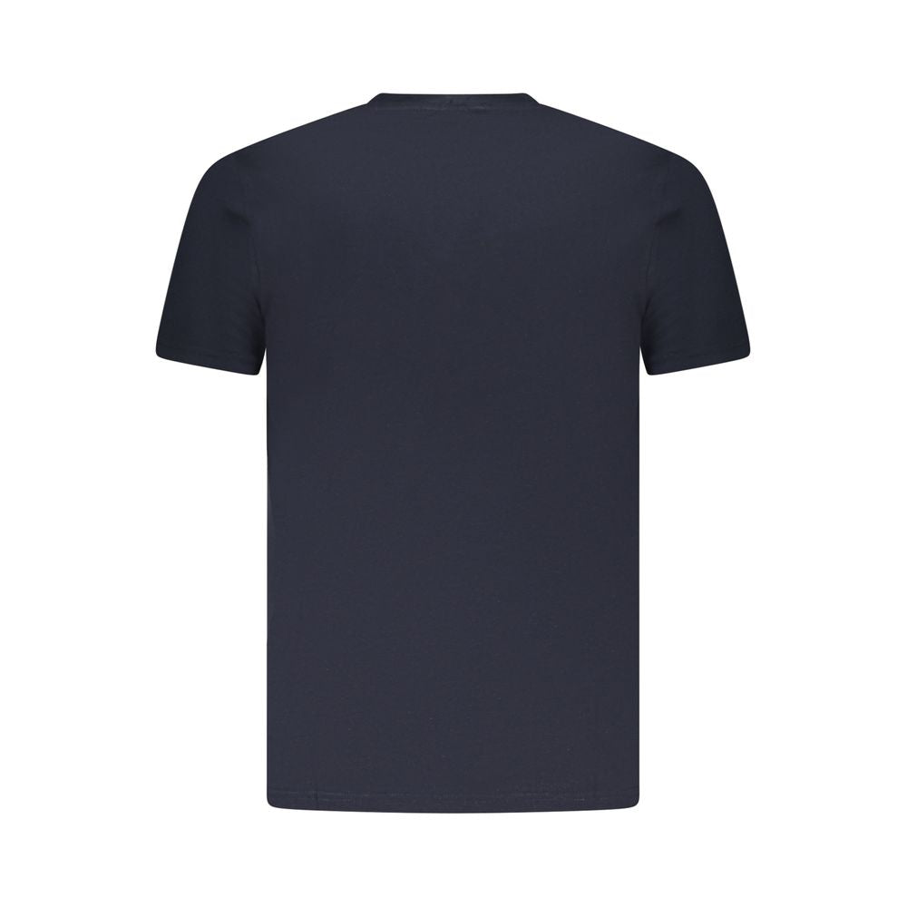 Back view of Cavalli Class Blue Cotton Men T-Shirt showing classic design and premium craftsmanship.