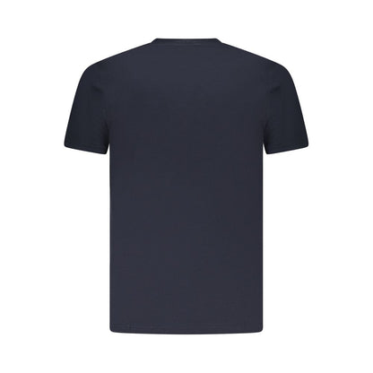 Back view of Cavalli Class Blue Cotton Men T-Shirt showing classic design and premium craftsmanship.