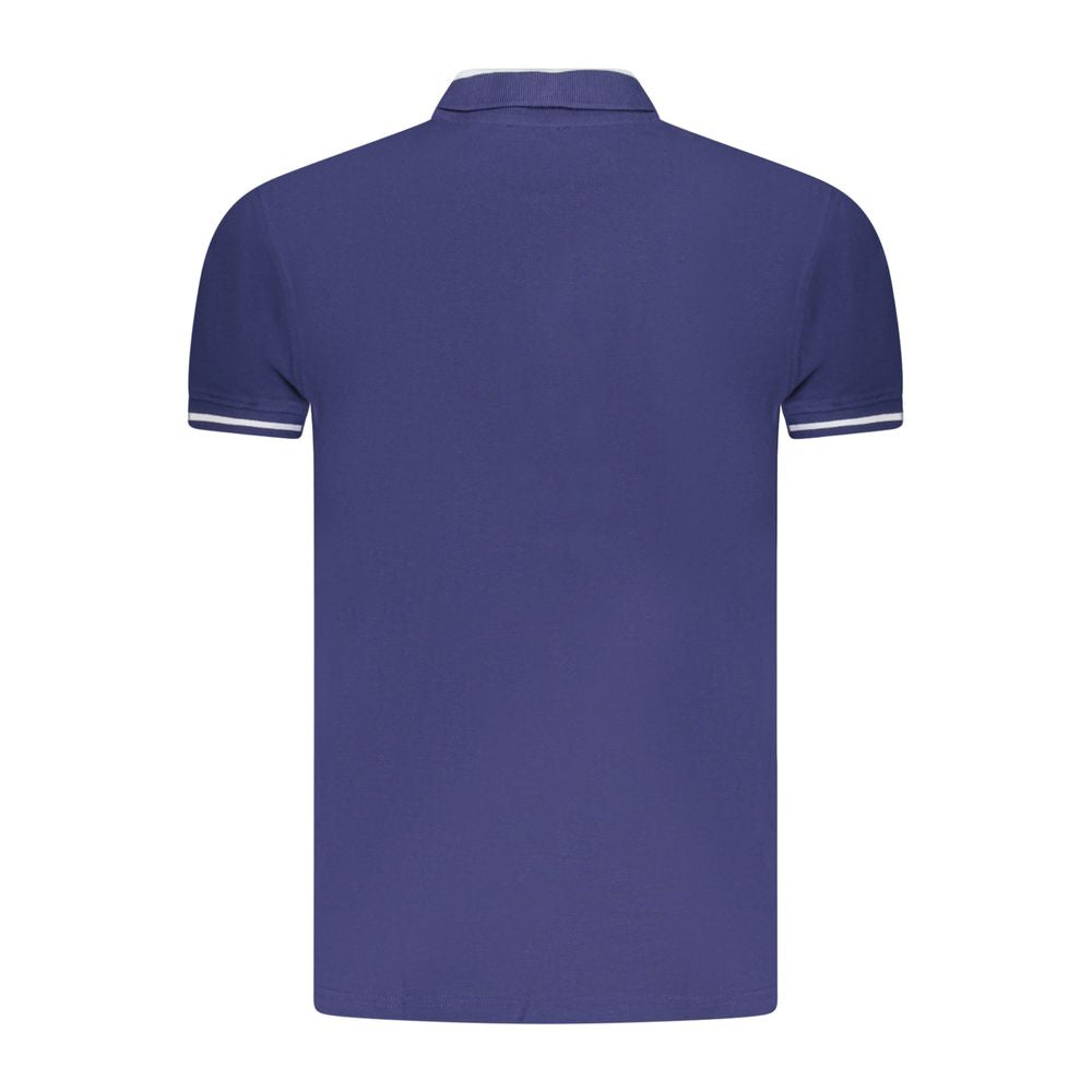 Cavalli Class Blue Cotton Men Polo Shirt - Back View, Premium Quality, Sophisticated Style