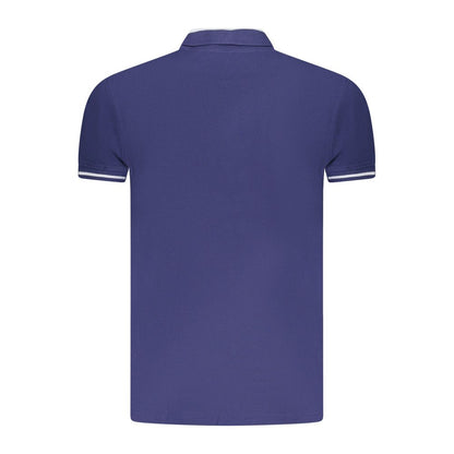 Cavalli Class Blue Cotton Men Polo Shirt - Back View, Premium Quality, Sophisticated Style