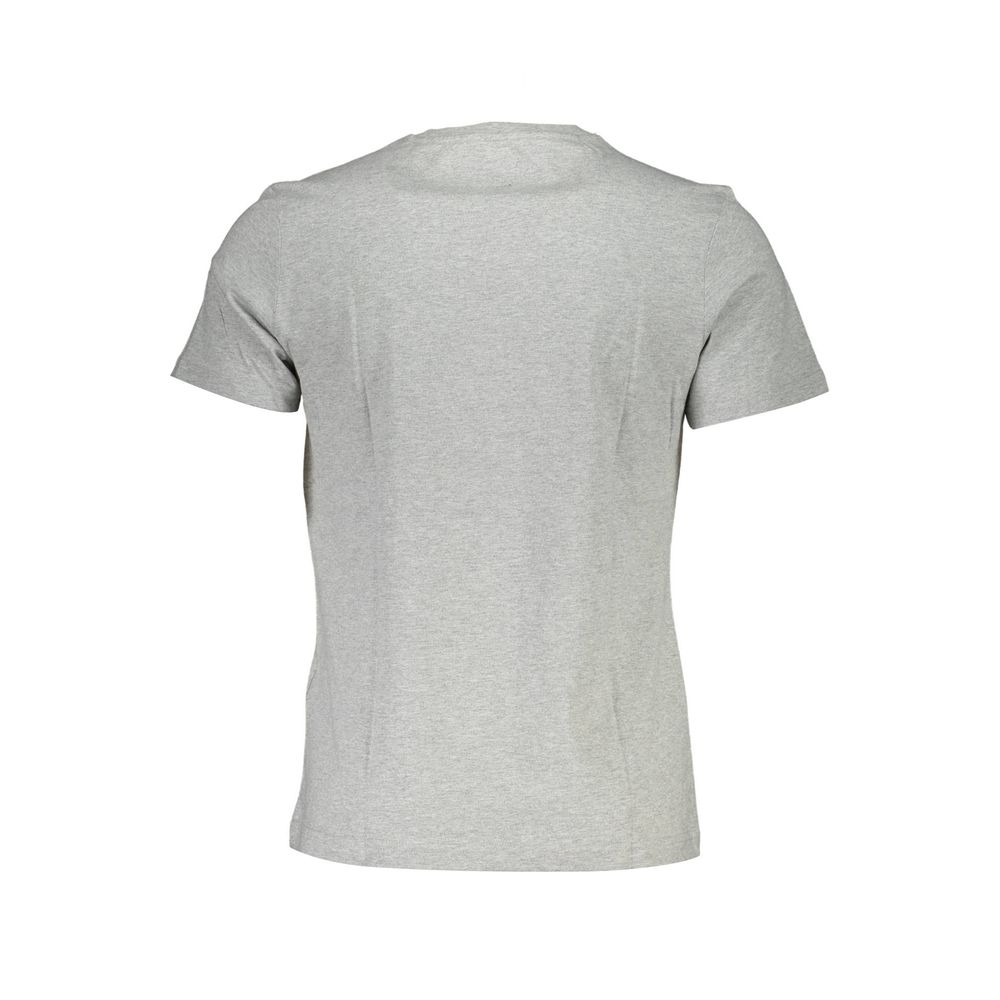 Back view of La Martina Brown Cotton Men T-Shirt, featuring a regular fit with short sleeves and crew neck, perfect for casual wear.