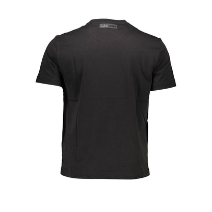 Back view of Plein Sport Black Cotton Men T-Shirt showcasing its sleek design and soft material.