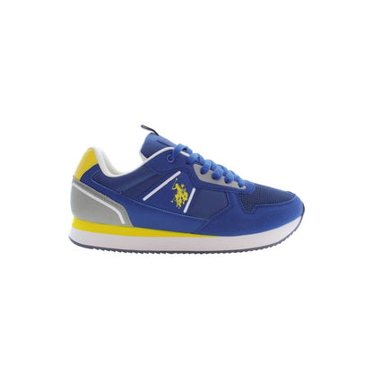 U.S. POLO ASSN. Blue Polyester Men Sneaker with contrasting details and logo, perfect blend of classic charm and modern style.