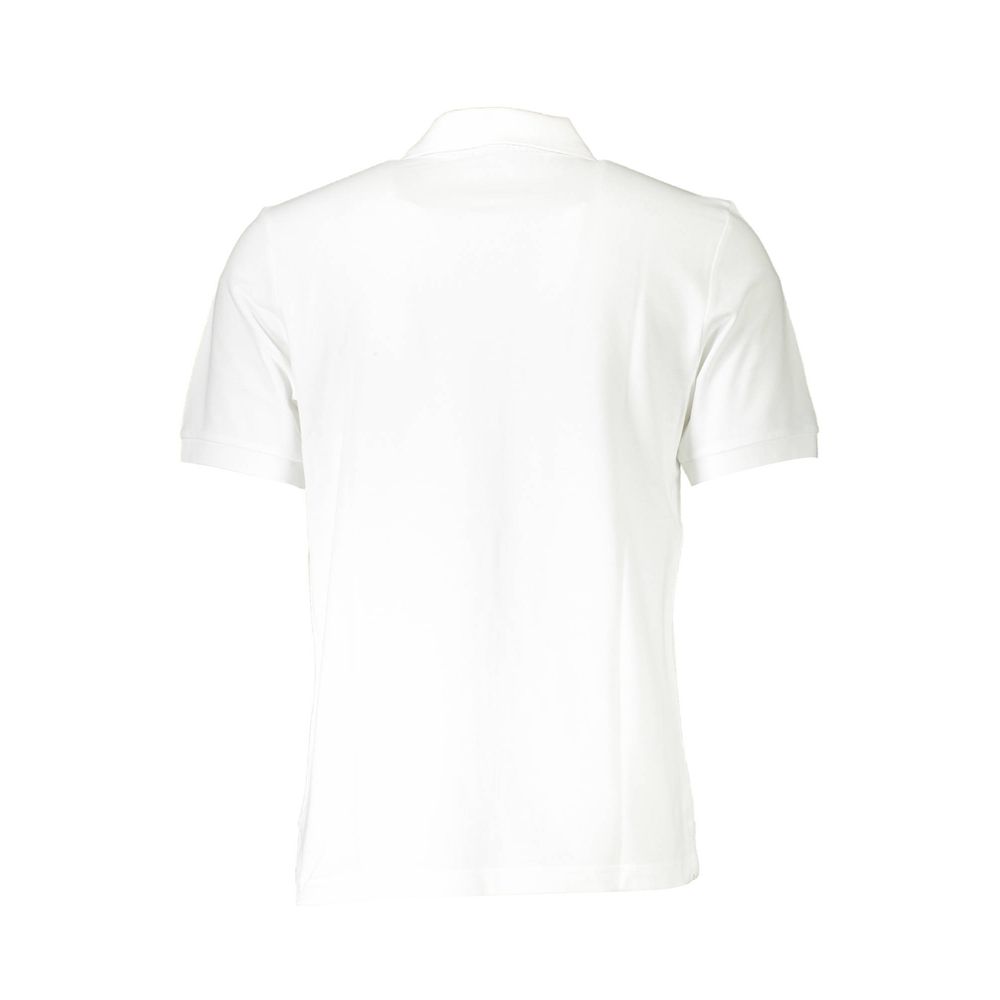 Back view of North Sails White Cotton Men Polo Shirt with short sleeves and classic design