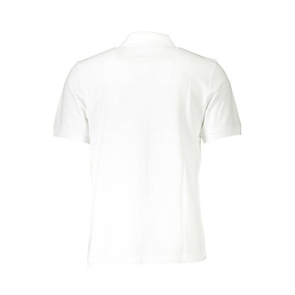 Back view of North Sails White Cotton Men Polo Shirt with short sleeves and classic design