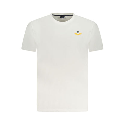 Armata Di Mare White Cotton Men T-Shirt with logo, short sleeve, crew neck, premium comfort, coastal Italian style.