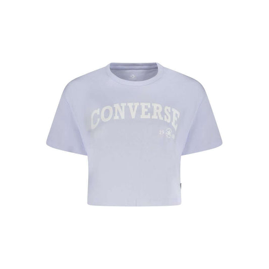 Converse Purple Cotton Women T-Shirt CO-38352-L