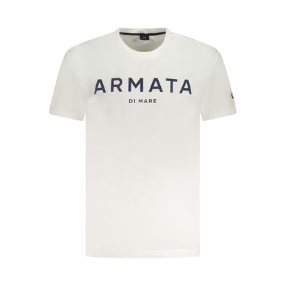 Armata Di Mare White Cotton Men T-Shirt with bold print and logo