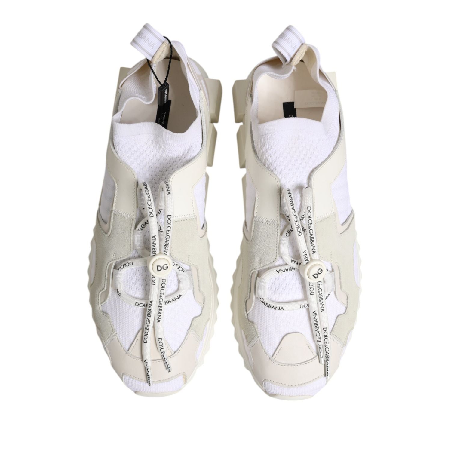 Dolce & Gabbana White Mesh Sorrento Trekking Sneakers Shoes