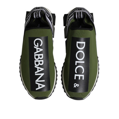 Dolce & Gabbana Green Black Slip On Sorrento Sneakers Shoes