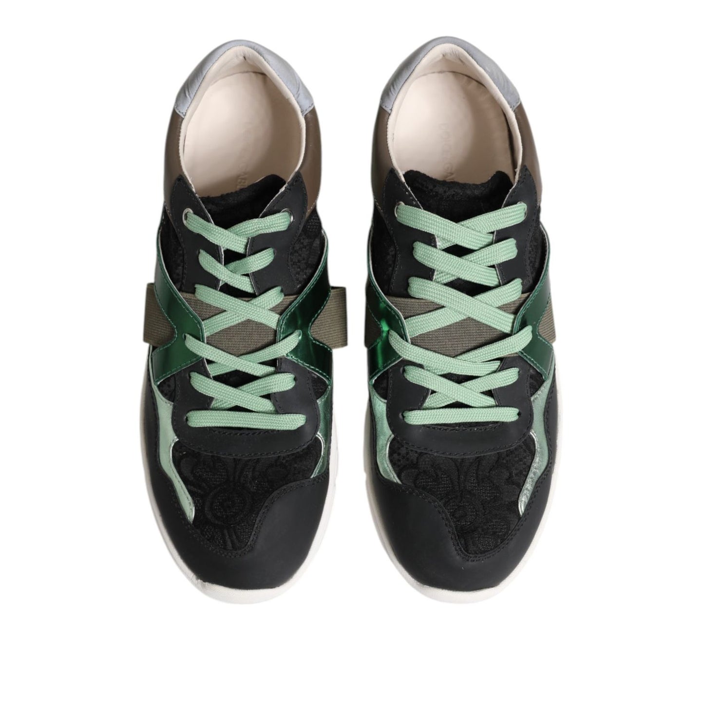 Dolce & Gabbana Multicolor Lace Up Low Top Sneakers Shoes