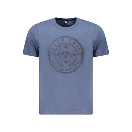 Alt Tag: North Sails Blue Cotton Men T-Shirt with iconic logo and bold print for casual chic style.