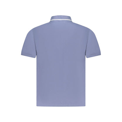 Rear view of North Sails Blue Cotton Men Polo Shirt with short sleeves and contrasting details.