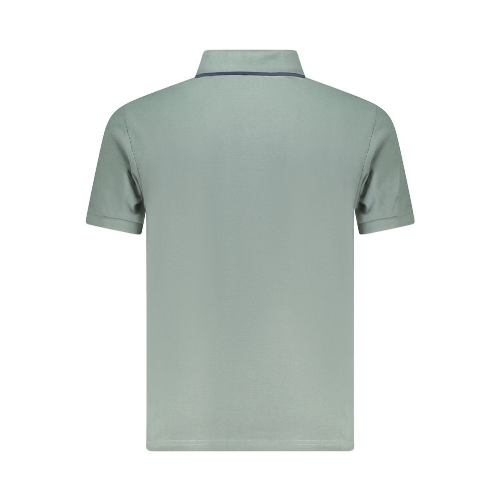 Back view of North Sails Green Cotton Men Polo Shirt with short sleeves and contrasting details.