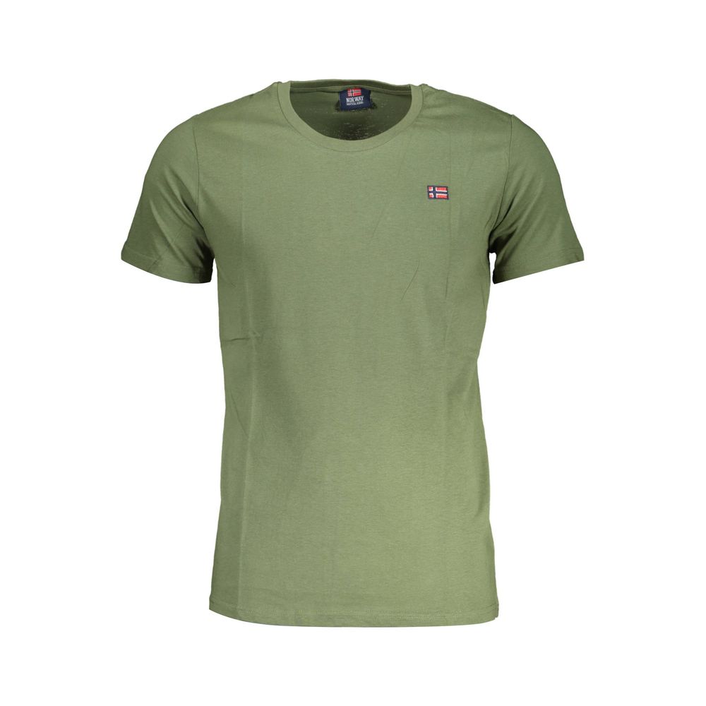 Norway 1963 Green Cotton Men T-Shirt with crew neck and logo, short sleeves, made from pure cotton for comfort.
