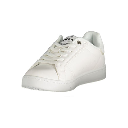 Gas White Polyester Women Sneaker with bold logo and textured design