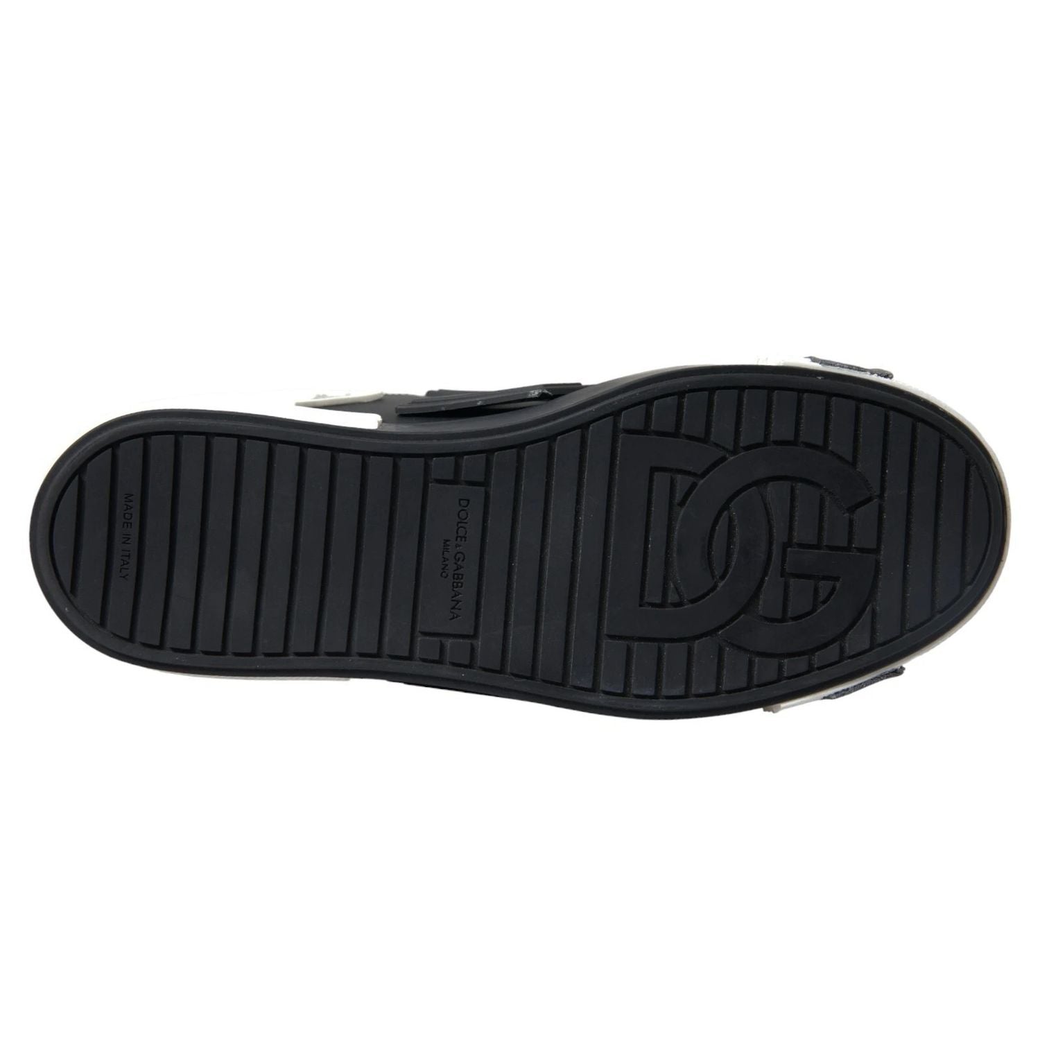 Dolce & Gabbana Black Leather Low Top Sneakers Portofino Shoes