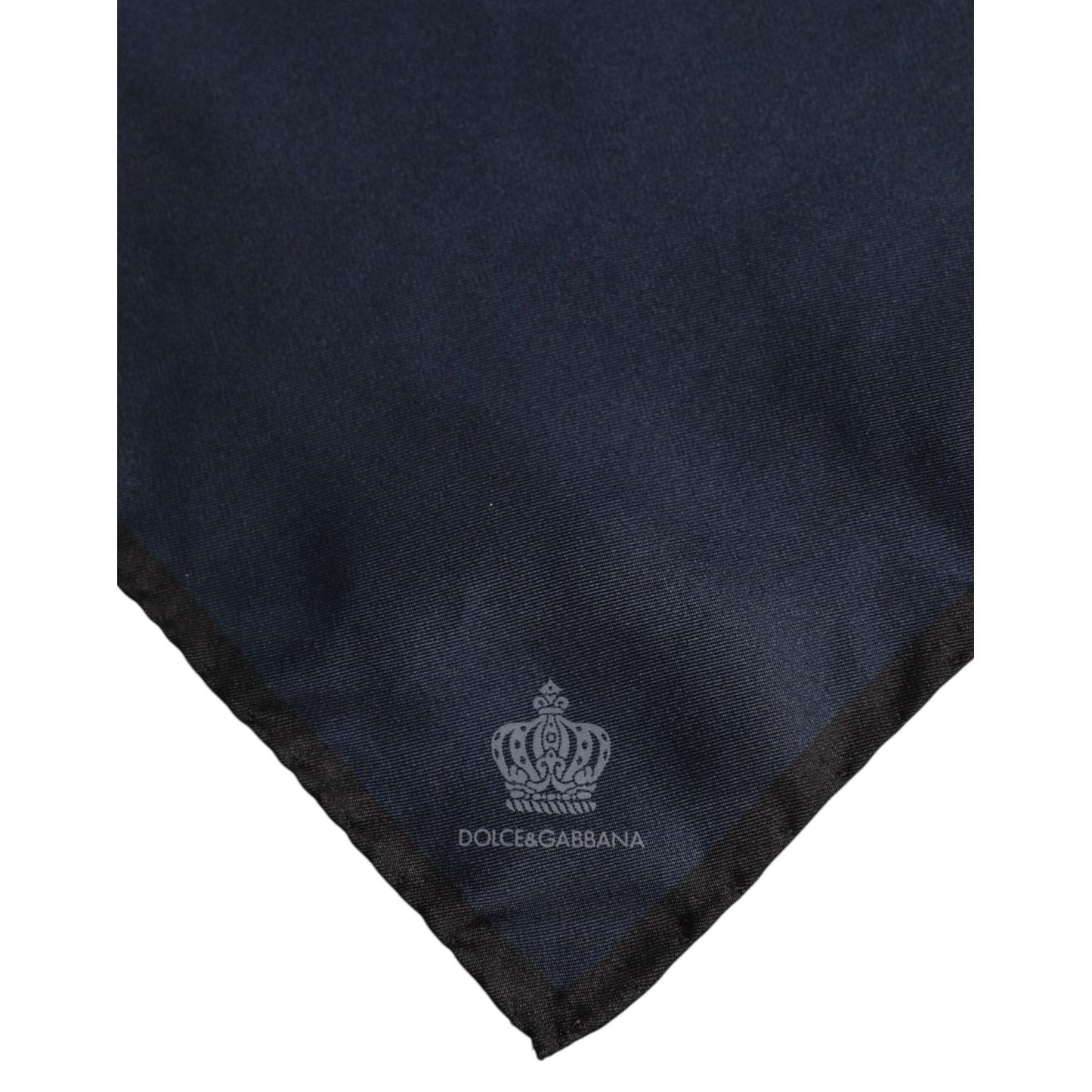 Dolce & Gabbana Blue DG Crown Silk Square Men Foulard Scarf