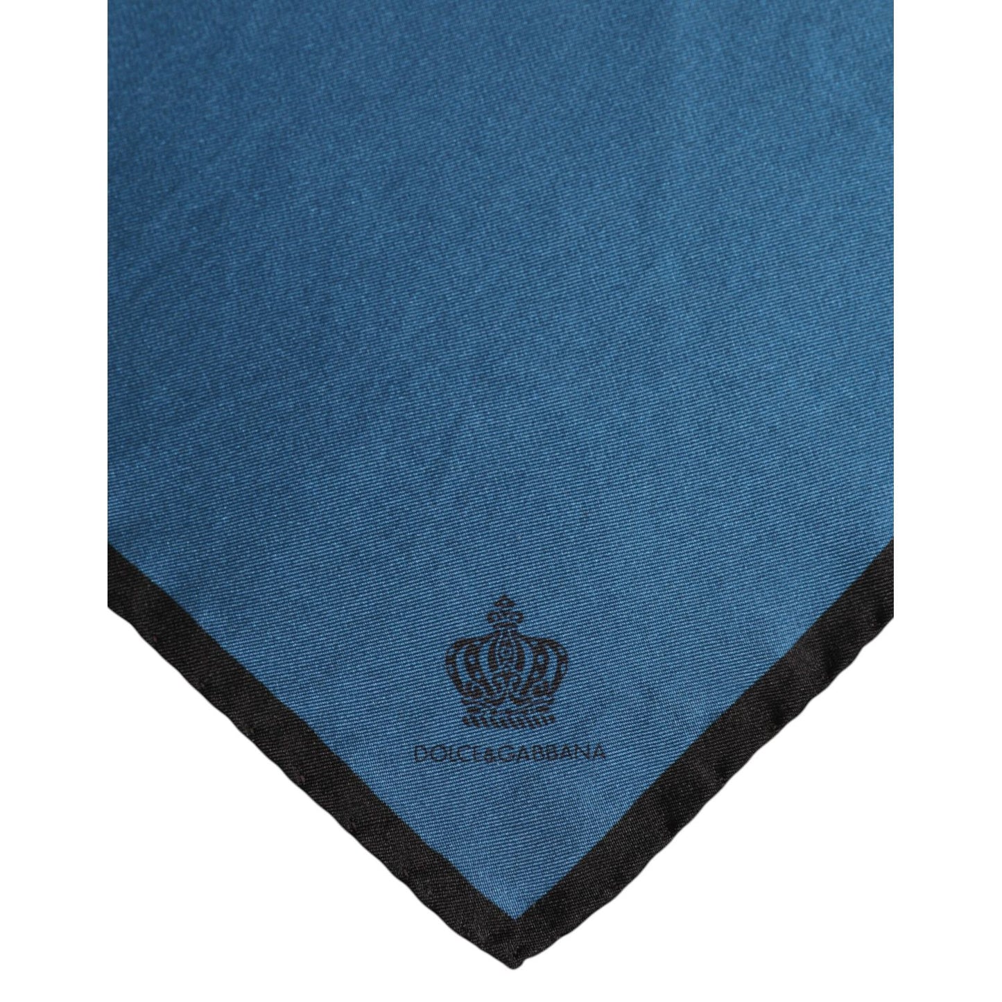 Dolce & Gabbana Blue DG Crown Silk Square Men Foulard Scarf