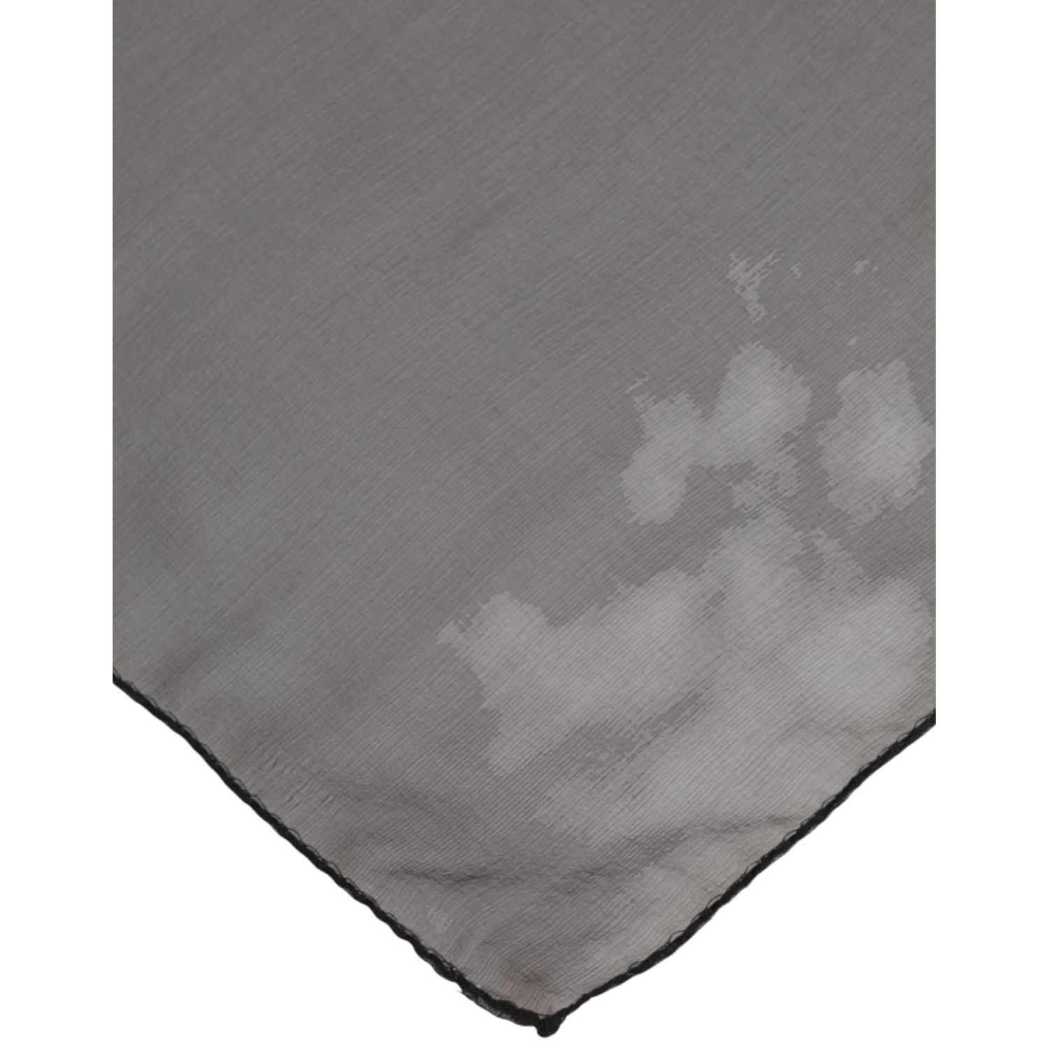 Dolce & Gabbana Gray Black Silk Square Women Foulard Scarf