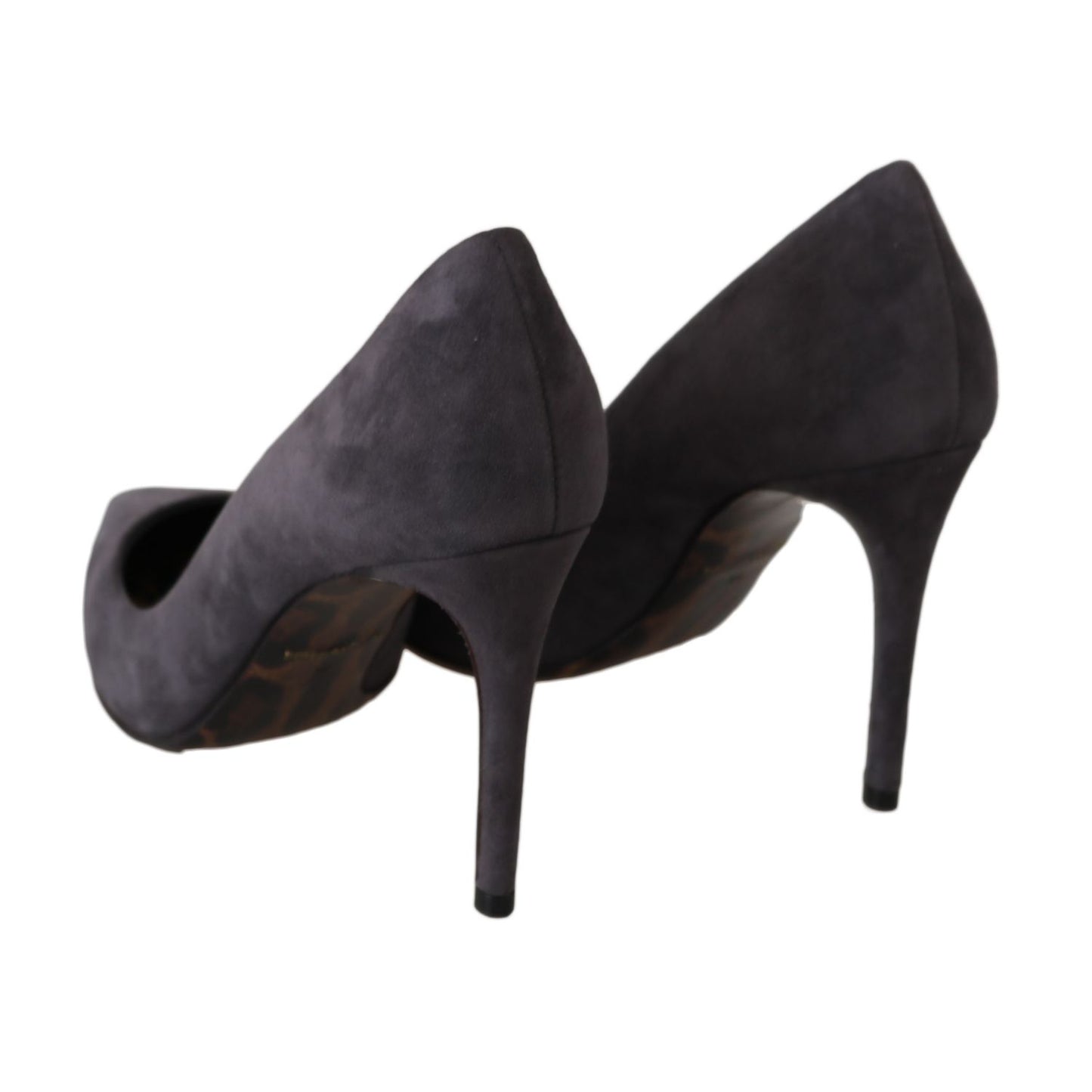 Dolce & Gabbana Gray Suede Leather Stiletto Shoes Heels