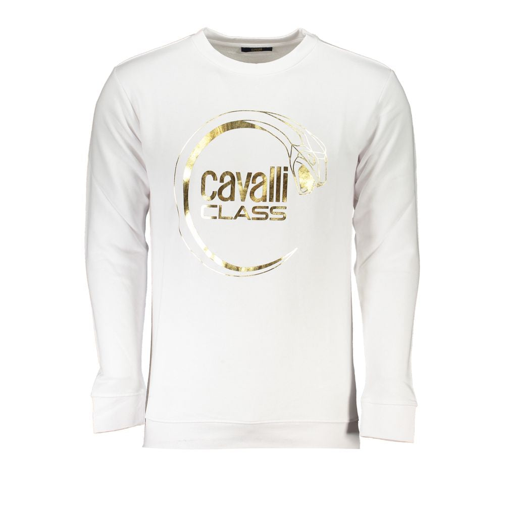 Cavalli Class White Cotton Men Sweater