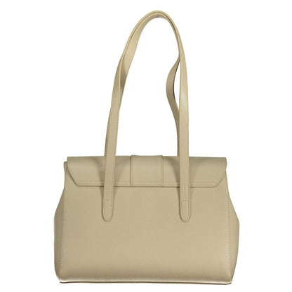 Mario Valentino Beige Polyethylene Handbag with shoulder handles and compartments