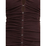 Self-Portrait Draped knit Dress SE-PF25098MBRBROWN-S