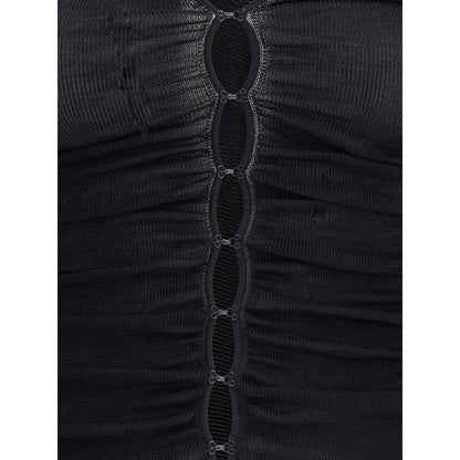 Self-Portrait Black Viscose Top