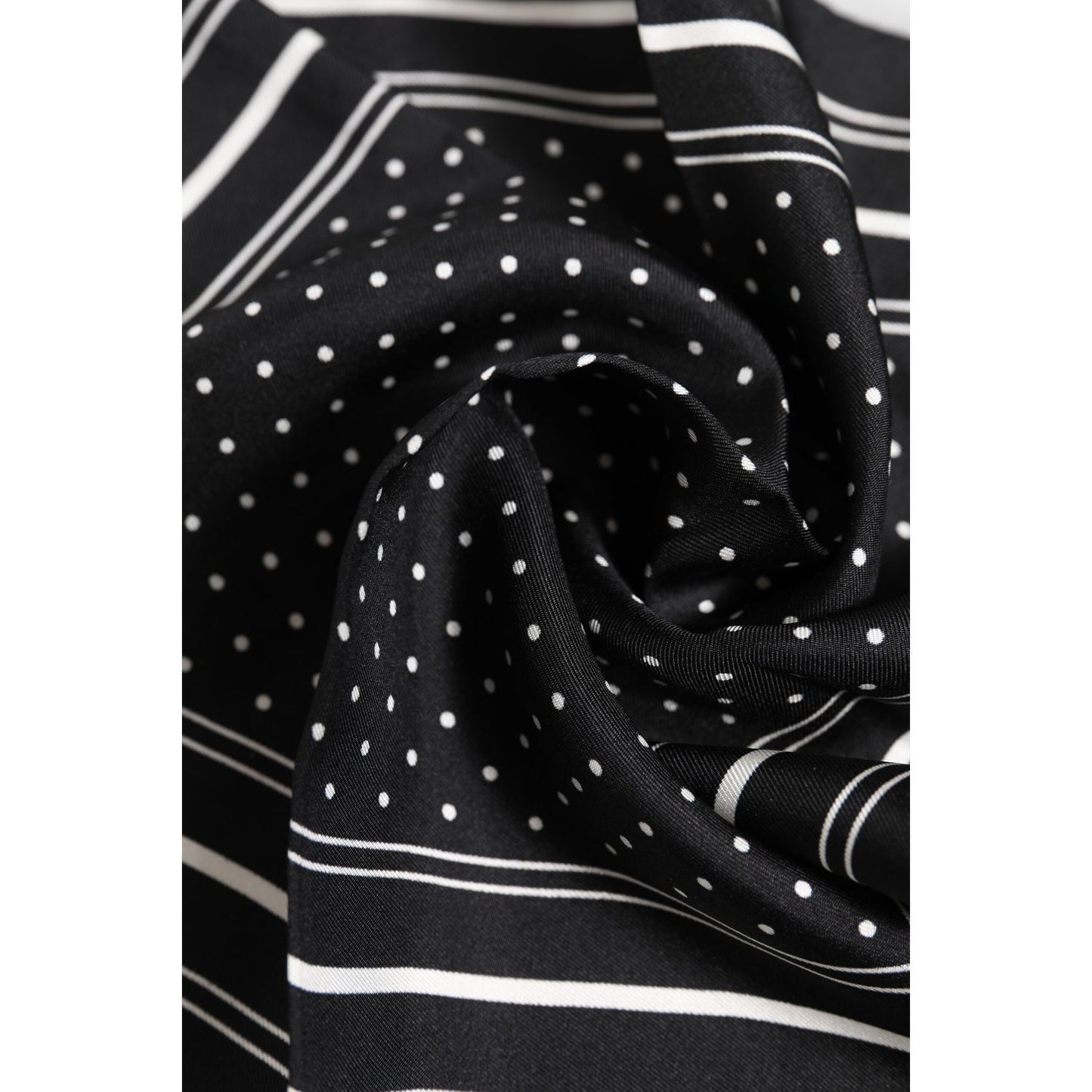 Dolce & Gabbana Black White Polka Dot Men Foulard Scarf