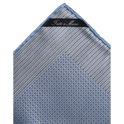 Dolce & Gabbana Light Blue Silk Square Men Foulard Scarf