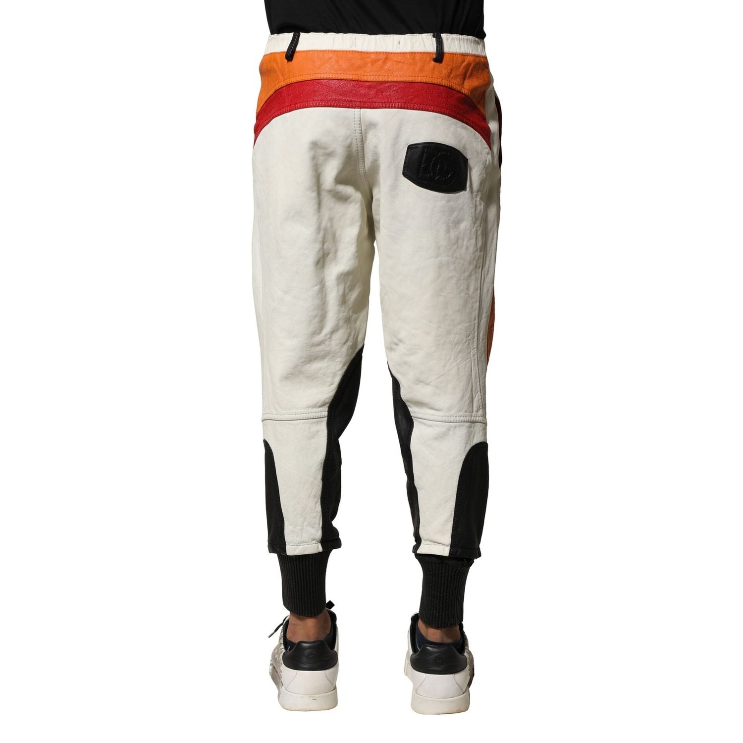 Dolce & Gabbana Multicolor Lambskin Tapered Men Pants