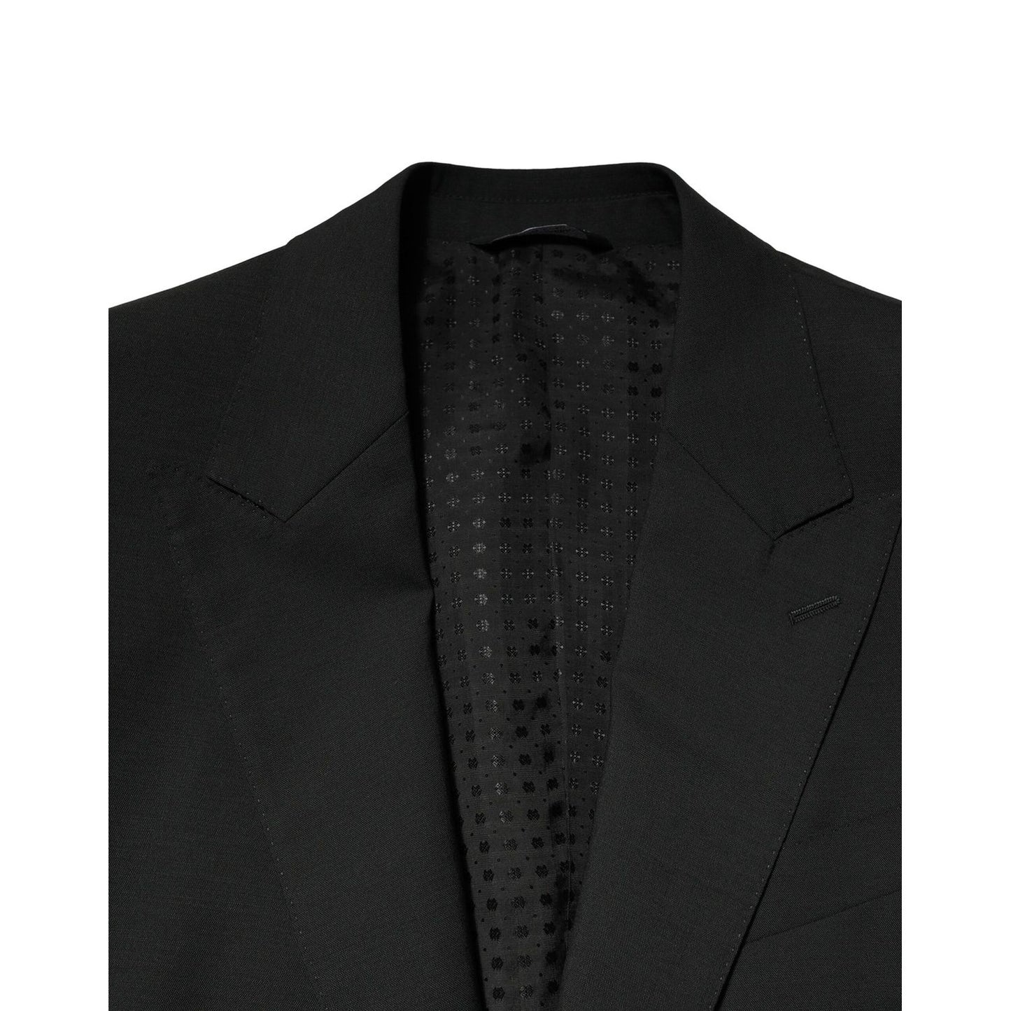 Dolce & Gabbana Black Wool 2 Piece Single Breasted Suit