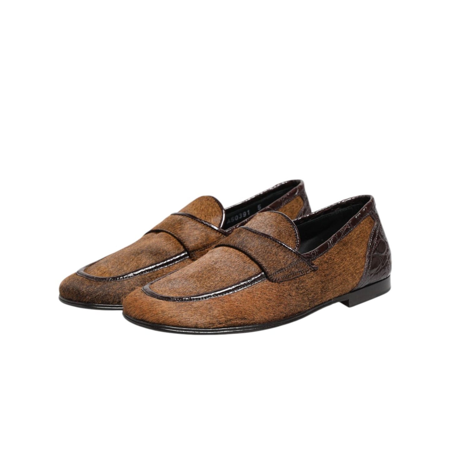 Dolce & Gabbana Brown Loafers Leather Slip On Men Dress Shoes