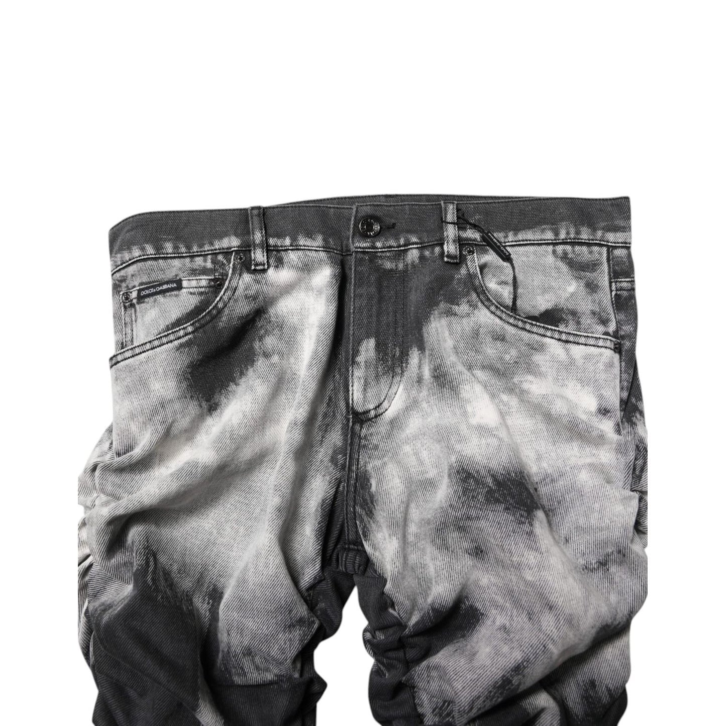 Dolce & Gabbana Black Tie Dye Straight Denim Jeans PAN75175-48