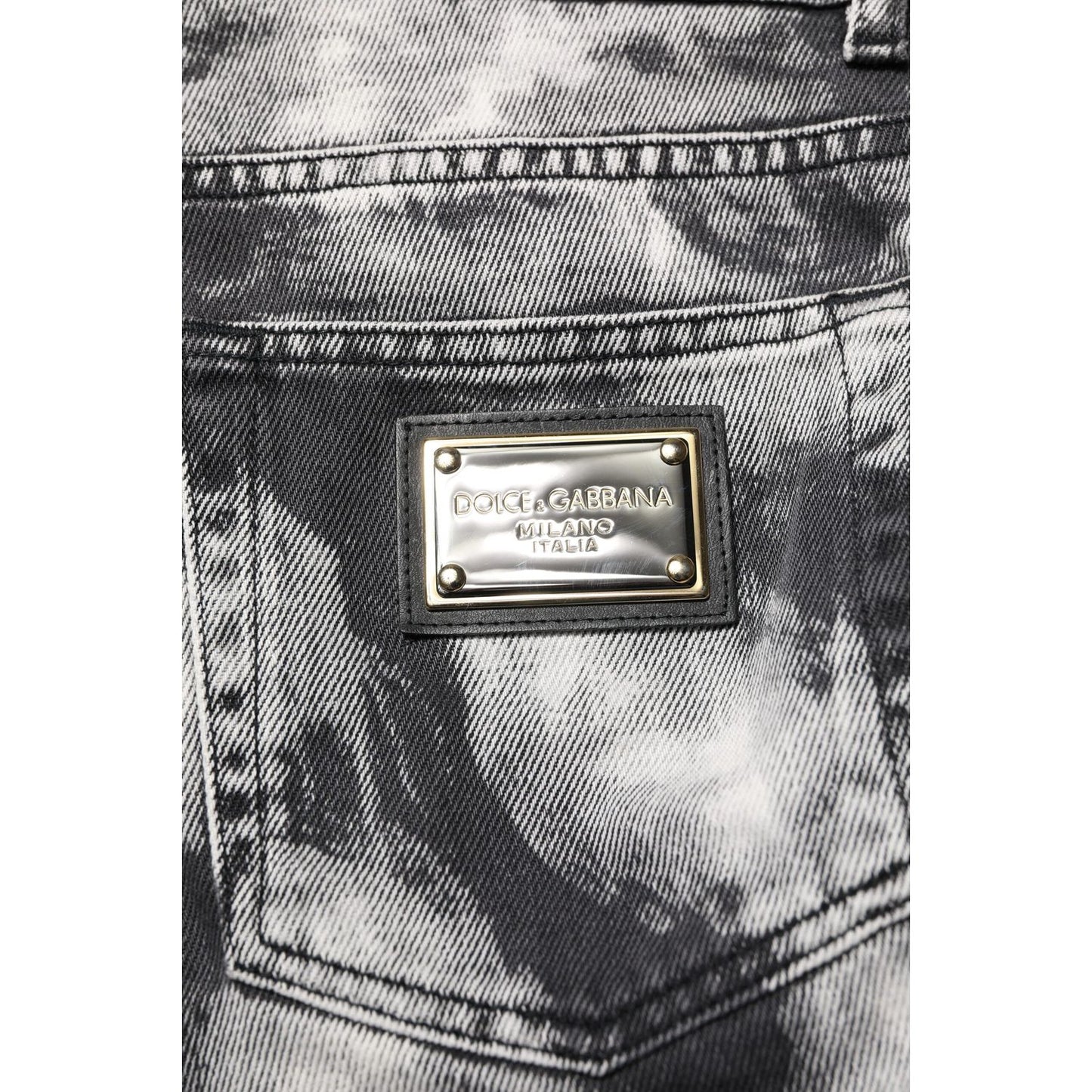 Dolce & Gabbana Black Tie Dye Straight Denim Jeans PAN75175-48